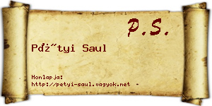 Pétyi Saul névjegykártya
